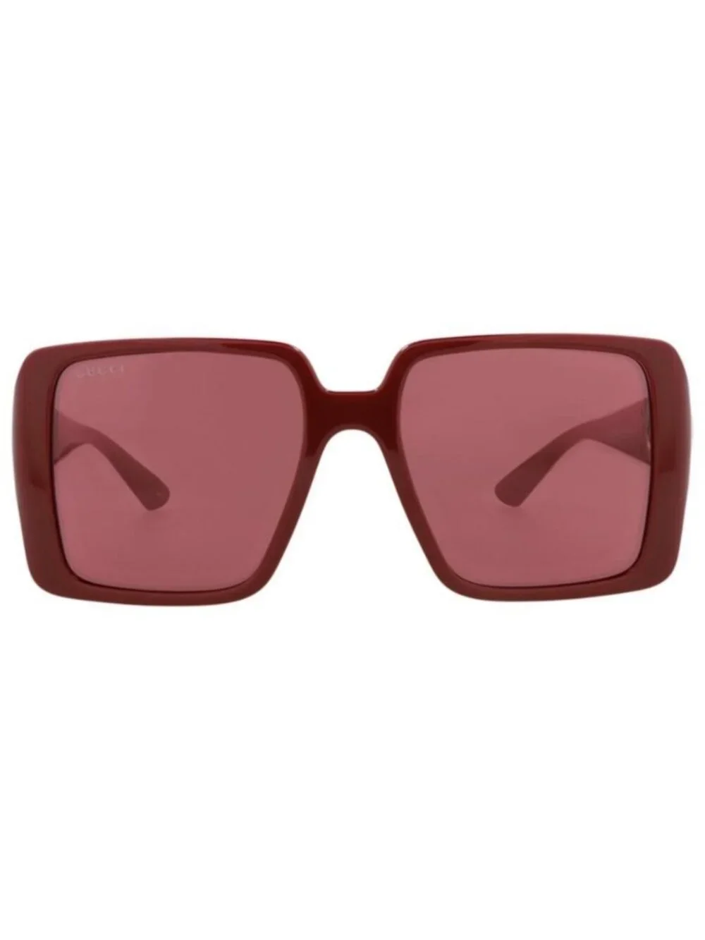 New Gucci Womens Square/Rectangle Burgundy Burgundy Red Fashion Designer Sunglas